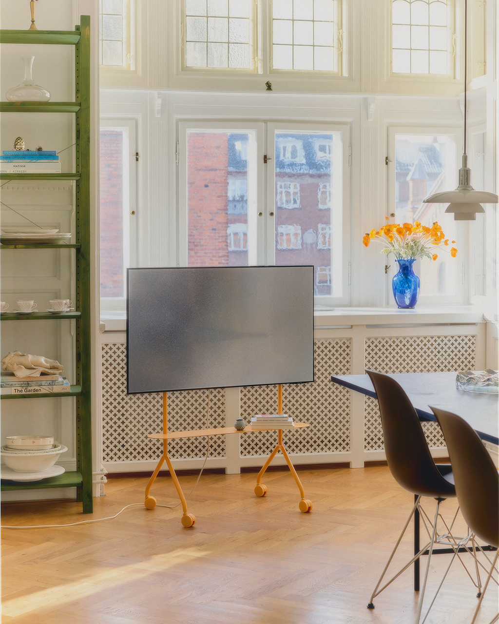 Pedestal Moon Light TV Stands 017 Apricot