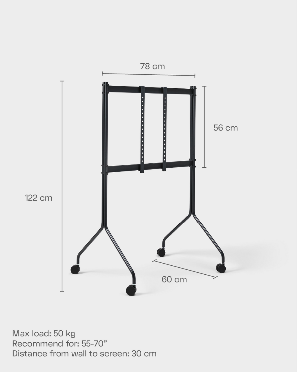 Pedestal Moon Rollin' Tall Stands W/ Wheels 001 Charcoal